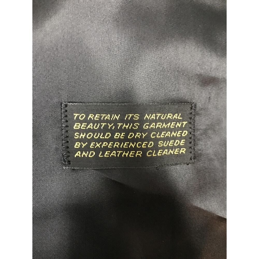 Sutton California Leather Jacket Mens 42 Black Car Coat Button Front Lined - Picture 9 of 16
